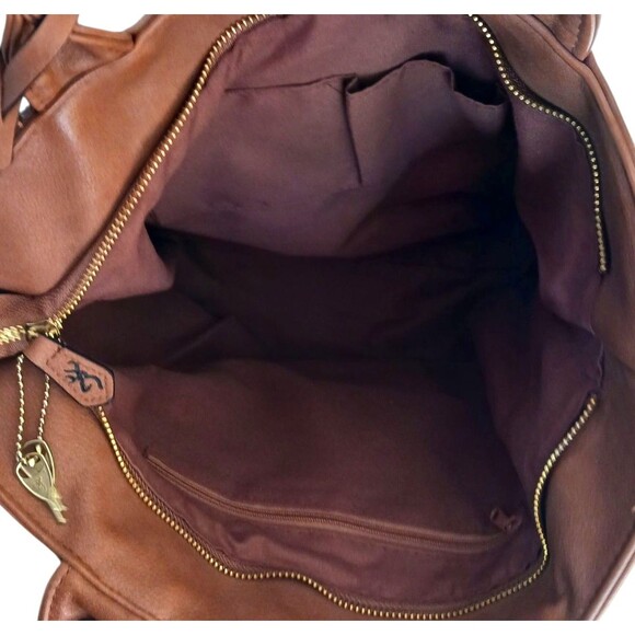 Browning Alexandria Locking Concealed Carry Gun Handbag Bag Brown Faux Leather - Picture 7 of 9